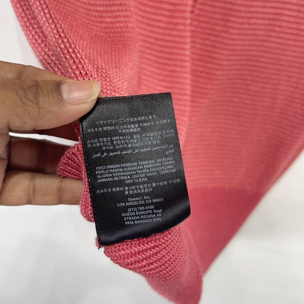 GUESS Los Angeles Womens Small Top Open Knit Coral Sweater - Picture 14 of 14